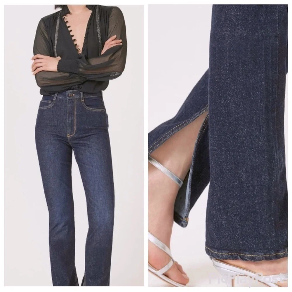 NWT Anthropologie Pilcro the slit straight jeans high rise size 25